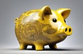 Piggy bank and coins, concept of savings money, investment free images. Royalty Free Stock Photo